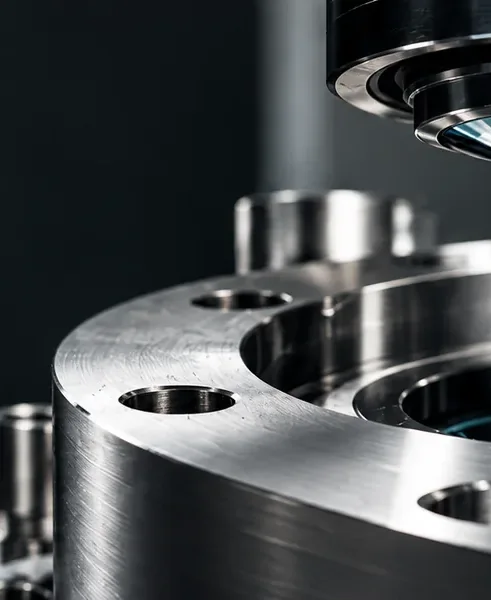 Optischer Prüfkopf in einer industriellen Inspektionszelle