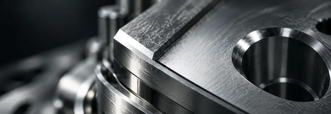Gefräste Metallplatte mit Fase und tiefer Bohrung